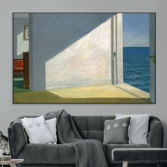 34188481-MGV-CV-36X24-Coastal Sunlight Wall Art – Minimalist Ocean View Canvas Print, Serene Beach House Inspired Decor for Bedroom, Living Room,