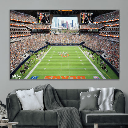 76935553-MGV-CV-36X24-Football Stadium Wall Art – Panoramic Game Day Canvas Print, Sports Decor for Man Cave, Office, Bar, or Living Room
