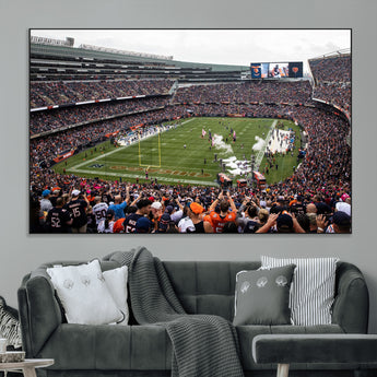 18347149-MGV-CV-36X24-Soldier Field Wall Art – Chicago Bears Football Stadium Canvas Print, Game Day Sports Decor for Man Cave, Bar, Office, or Living