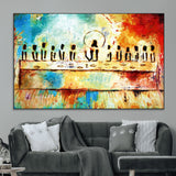 YKE34632598CR-MGV-CV-36X24-Abstract Last Supper with Apostles Wall Art Canvas Print