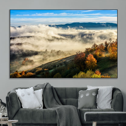 21551192-MGV-CV-36X24-Landscape Wall Art – Autumn Mountain View Canvas Print, Scenic Nature Photography Decor for Bedroom, Living Room, Office, Cabin or