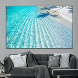 68127042-MGV-CV-36X24-Beach Wall Art – Tropical Ocean Canvas Print, Clear Water and White Sand Photography Decor for Bedroom, Living Room, Office,