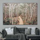 24760563-MGV-CV-36X24-Forest Wall Art – Tranquil Woodland Path Canvas Print, Scenic Nature Photography Decor for Bedroom, Living Room, Office, Cabin or