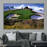 22776914-MGV-CV-36X24-Golf Course Wall Art – Oceanfront Green Canvas Print, Coastal Pebble Beach Photography Sports Decor for Living Room, Office, Man