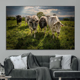 67277447-MGV-CV-36X24-Farmhouse Wall Art – Herd of Cows Canvas Print, Rustic Country Pasture Photography Decor for Bedroom, Living Room, Office, Ranch,