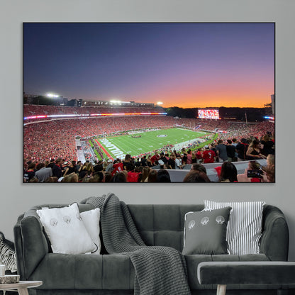 25139565-MGV-CV-36X24-Sanford Stadium Wall Art – Georgia Bulldogs Football Sunset Panorama Canvas Print, College Game Day Decor for Man Cave, Bar, or