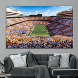 64238859-MGV-CV-36X24-Neyland Stadium Wall Art – Tennessee Volunteers Checkerboard Game Day Canvas Print, College Football Panorama Decor for Man Cave