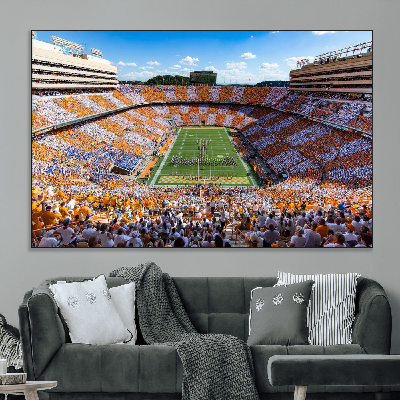 77097951-MGV-CV-36X24-Neyland Stadium Wall Art – Panoramic Tennessee Volunteers Football Field Canvas Print, Game Day Decor for Office, Man Cave, Living