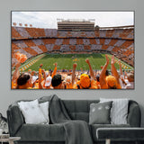 76011417-MGV-CV-36X24-Neyland Stadium Wall Art – Panoramic Tennessee Volunteers Checkerboard Crowd Canvas Print, Day Game Football Celebration Sports