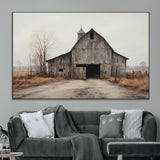 90499-MGV-CV-36X24-Old Barn Wall Art Canvas Print, Framed Rustic Barn Art Picture Print, Abandoned Farm Perfect Rustic Farmhouse Decor Artwork
