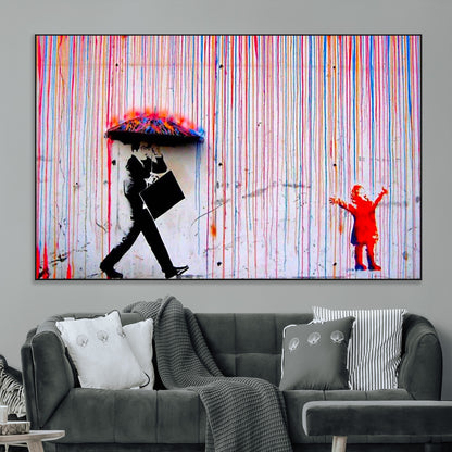 69505-SEG-FC-51X34_Oversize_Oversize-Graffiti Girl Wall Art Canvas Print, Framed Urban Contrast Art Picture Print, Vibrant Graffiti Perfect Urban Pop Decor Artwork