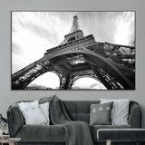 40006-MGV-CV-36X24-Eiffel Tower Wall Art – Black and White Architectural Photo Print, Paris Inspired Decor for Bedroom, Office, Studio or Modern