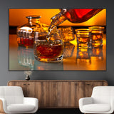 18250-MGV-CV-36X24-Whiskey Pour Wall Art – Captivating Whiskey Splash Canvas Print, Elegant Bar or Home Lounge Decor for Office, Man Cave or Living