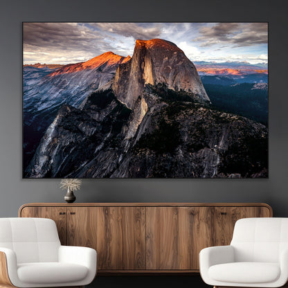 31332-MGV-CV-36X24-Mountain Landscape Wall Art – Majestic Sunset Rock Formation Canvas Print, Nature Scenic Decor for Living Room, Office, Cabin or
