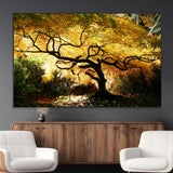 19067-SEG-FC-51X34_Oversize_Oversize-Golden Canopy Wall Art – Panoramic Autumn Tree Canvas Print, Warm Seasonal Decor for Living Room, Office or Garden Space