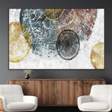 70653-MGV-CV-36X24-Abstract Tree Ring Wall Art – Modern Rustic Wood Slice Canvas Print with Gold Accents, Contemporary Nature Decor for Living Room,