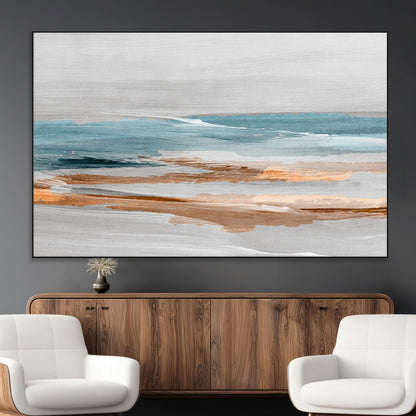 23430-MGV-CV-36X24-Abstract Coastal Wall Art – Modern Ocean Horizon Canvas Print, Minimalist Beach Scene Painting for Bedroom, Living Room, Office or