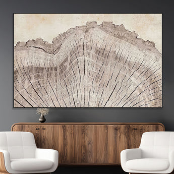67528-MGV-CV-36X24-Wood Ring Wall Art Canvas Print, Framed Tree Ring Art Picture Print, Rustic Tree Ring Perfect Neutral Boho Decor Artwork