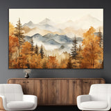 72950-MGV-CV-36X24-Autumn Mountain Forest Wall Art – Golden Fall Landscape Canvas Print, Nature-Inspired Home Decor for Living Room, Bedroom or