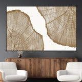 99692-MGV-CV-36X24-Tree Ring Linocut Wall Art Canvas Print, Framed Wood Cut Art Picture Print, Tree Rings Perfect Minimalist Rustic Decor Artwork