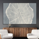 25547-MGV-CV-36X24-Tree Ring Wall Art Canvas Print, Framed Linocut Tree Ring Art Picture Print, Wood Texture Perfect Minimalist Farmhouse Decor