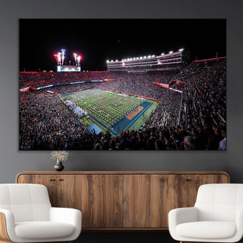 46899-MGV-CV-36X24-Ben Hill Griffin Stadium Wall Art Canvas Print, Framed Football Stadium Art Picture Print, Florida Football Stadium Perfect Sport