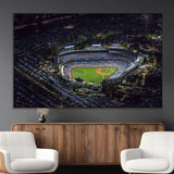 16515-MGV-CV-36X24-Dodgers Stadium Wall Art Canvas Print, Framed Baseball Stadium Art Picture Print, Dodgers Field Perfect Sport Room Decor Artwork