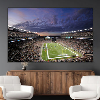 52712-MGV-CV-36X24-Gillette Stadium Field Wall Art Canvas Print, Framed Massachusetts Stadium Art Picture Print, Gillette Stadium Perfect Sport Room