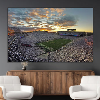 38807-MGV-CV-36X24-Beaver Stadium Wall Art Canvas Print, Framed Beaver Stadium Field Art Picture Print, Football Stadium Perfect Sport Room Decor