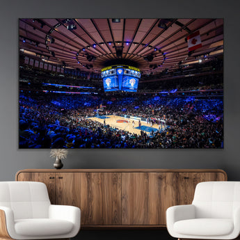 20491-MGV-CV-36X24-Madison Square Garden Wall Art Canvas Print, Framed New York Stadium Art Picture Print, MSG Stadium Perfect Sport Room Decor