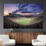 50825-MGV-CV-36X24-Notre Dame Stadium Wall Art Canvas Print, Framed Indiana Stadium Art Picture Print, Football Stadium Perfect Sports Room Decor