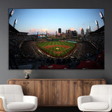 67670-MGV-CV-36X24-PNC Park Stadium Wall Art Canvas Print, Framed Pittsburgh Pirates Stadium Art Picture Print, PNC Park Field Perfect Sport Room