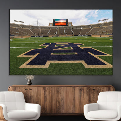 52835-MGV-CV-36X24-Notre Dame Stadium Wall Art Canvas Print, Framed Indiana Stadium Art Picture Print, Notre Dame Field Perfect Sport Room Decor