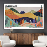 66936-MGV-CV-36X24-Kusama Wall Art – Vibrant Abstract Hills Canvas Print, Japanese Modern Landscape Poster for Living Room, Office, Studio or