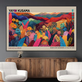 70959-MGV-CV-36X24-Yayoi Kusama Inspired Wall Art – Bold Floral Landscape Canvas Print, Vibrant Modern Abstract Poster for Living Room, Bedroom, or