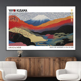 14839-MGV-CV-36X24-Yayoi Kusama Wall Art – Panoramic Mountain & River Canvas Print, Modern Abstract Japanese Landscape Decor for Living Room or