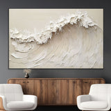 45175-MGV-CV-36X24-Textured Wave Wall Art Canvas Print, Framed Minimal Seascape Art Picture Print, Elegant Wave Perfect Modern Coastal Decor Artwork