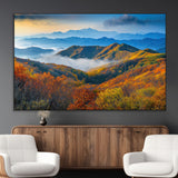 86772247-MGV-CV-36X24-Autumn Mountains Wall Art Canvas Print, Framed Fall Foliage Art Picture Print, Vibrant Hills Perfect Vibrant Nature Decor Artwork