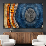84489410-MGV-CV-36X24-Framed Abstract Tree Ring Wall Art Print, Natural Rustic Wood Texture Canvas Print, Wood Tree Stump Farmhouse, Log Cabin Wooden