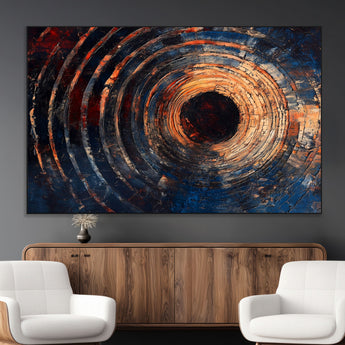 10017879-MGV-CV-36X24-Wood Tree Ring Wall Art Canvas Print, Framed Natural Wood Art Picture Print, Rustic Tree Slice Perfect Rustic Decor Artwork