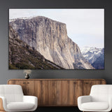 74506434-MGV-CV-36X24-El Capitan Wall Art Canvas Print, Framed Yosemite Cliff Art Picture Print, Sierra Nevada Perfect Sierra Minimalism Decor Artwork