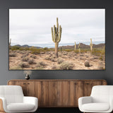 96147924-MGV-CV-36X24-Saguaro Cactus Wall Art Canvas Print, Framed Desert Cactus Art Picture Print, Earthy Desert Perfect Southwestern Boho Decor