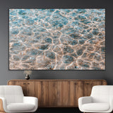 26580287-MGV-CV-36X24-Clear Water Wall Art Canvas Print, Framed Sunlit Ripples Art Picture Print, Ocean Texture Perfect Modern Coastal Decor Artwork
