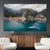 20321590-MGV-CV-36X24-Amalfi Coast Wall Art Canvas Print, Framed Italy Travel Art Picture Print, Mediterranean Landscape Perfect Mediterranean Coastal