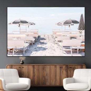 67623952-MGV-CV-36X24-Minimalist Beach Wall Art Canvas Print, Framed Pastel Sand Art Picture Print, Beach Aesthetic Perfect Coastal Minimalist Decor