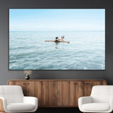 32624554-MGV-CV-36X24-Swimming Relaxation Wall Art Canvas Print, Framed Peaceful Water Art Picture Print, Clear Sea Perfect Minimalist Aquatic Decor