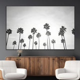 62298277-MGV-CV-36X24-Monochrome Palms Wall Art Canvas Print, Framed Minimalist Trees Art Picture Print, Silhouetted Palms Perfect Tropical Minimalist