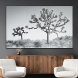 29996209-MGV-CV-36X24-Joshua Tree Art Wall Art Canvas Print, Framed Black White Landscape Art Picture Print, Desert Tree Decor Perfect Southwestern Boho