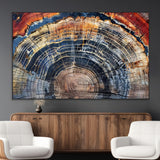 38987581-MGV-CV-36X24-Tree Ring Art Wall Art Canvas Print, Framed Rustic Wall Decor Art Picture Print, Nature Grain Print Perfect Modern Rustic Decor