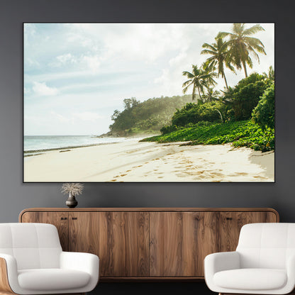 42984524-MGV-CV-36X24-Relaxing Beach Wall Art Canvas Print, Framed Ocean View Art Picture Print, Coastal Serenity Perfect Tropical Coastal Decor Artwork